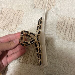 Gold and Black Chain Accent Hair Claw Clip